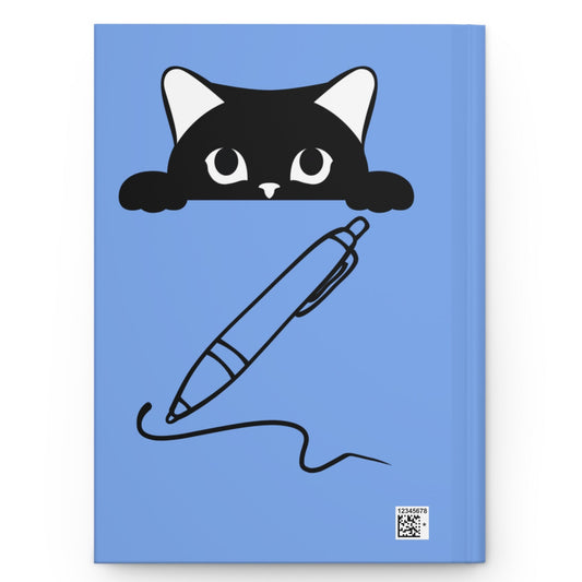 #1- Funny, Sarcastic Cat Design Hardcover (Blue) Journal For Cat Lovers