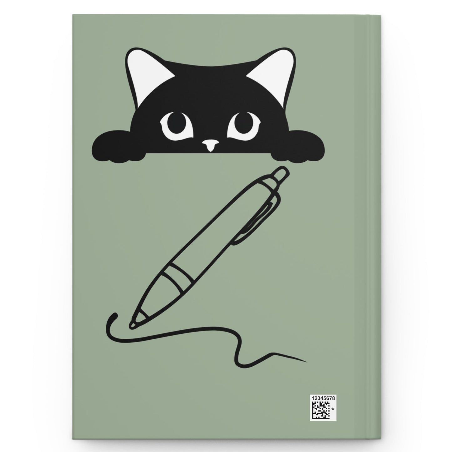 #4 - Funny, Sarcastic Cat Design Hardcover (Sage Green) Journal For Cat Lovers