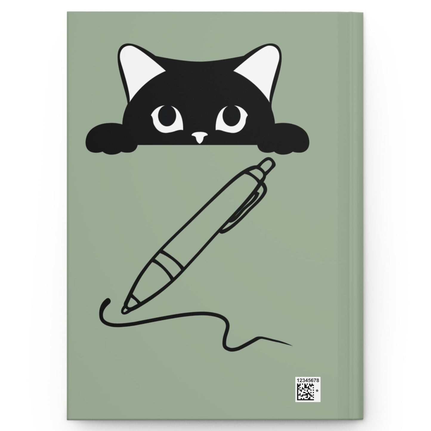 #3 - Funny, Sarcastic Cat Design (Sage Green) Hardcover Journal For Cat Lovers