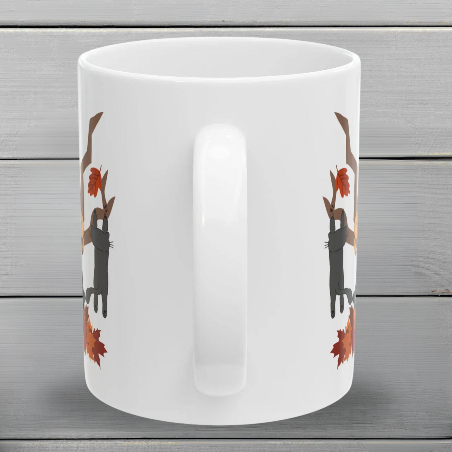 Fall Friends, 11oz And 15oz, Ceramic Mug For Cat Lovers And Fall Decor Gifts