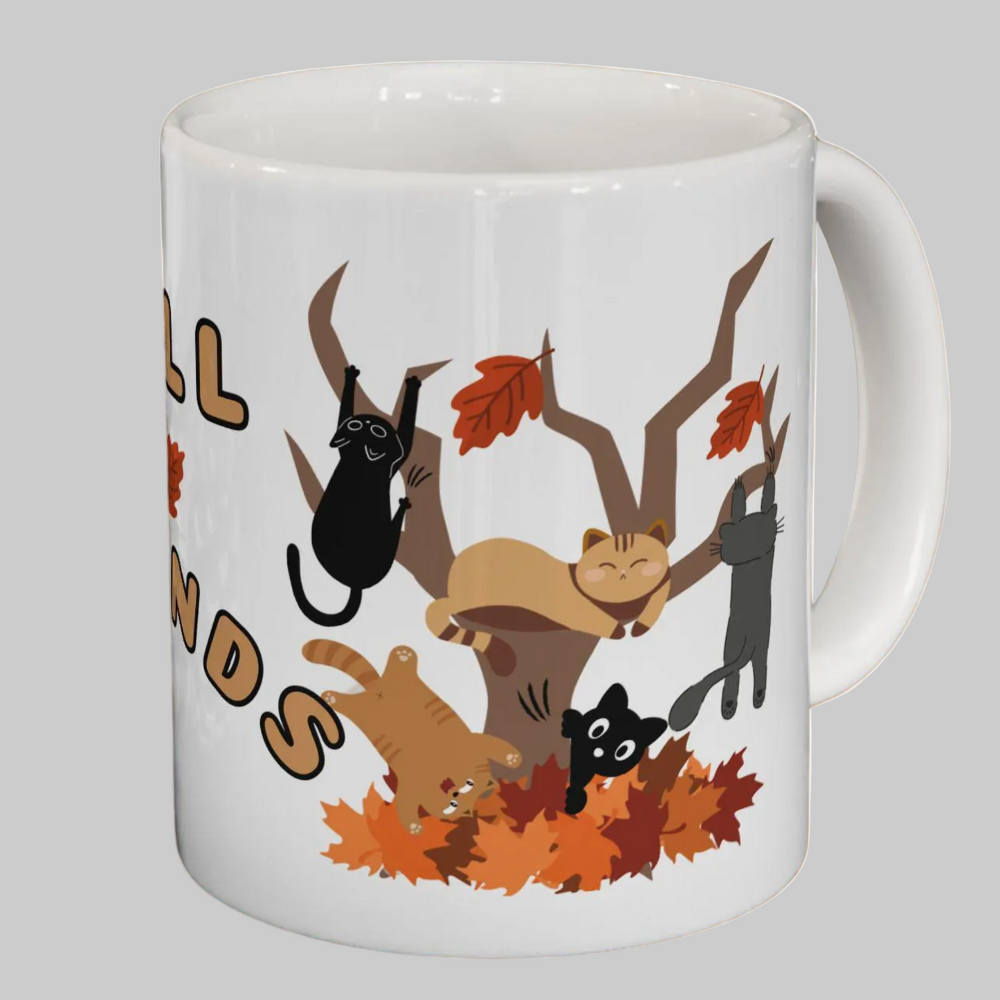 Fall Friends, 11oz And 15oz, Ceramic Mug For Cat Lovers And Fall Decor Gifts